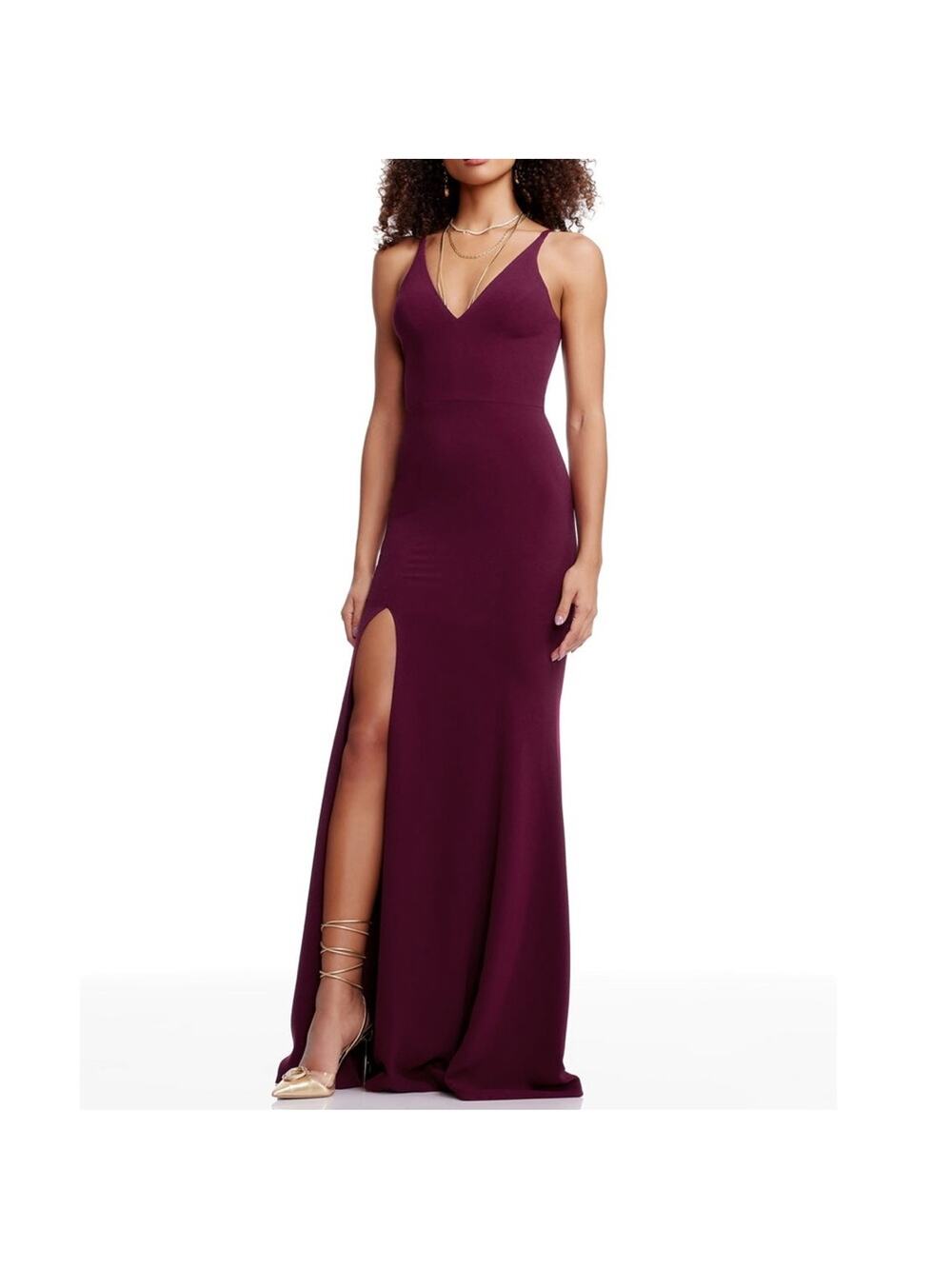 Dress The Population Iris Dark Magenta Gown Size XS Nwot